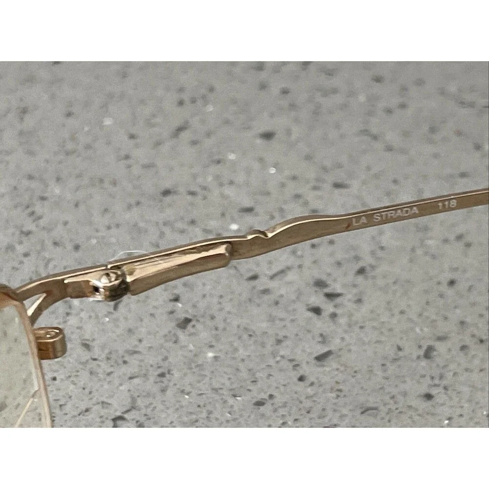 La Strada Eyeglasses Frames ONLY 118 0N3S Gold Metal 54-16-140 Full Rim pink